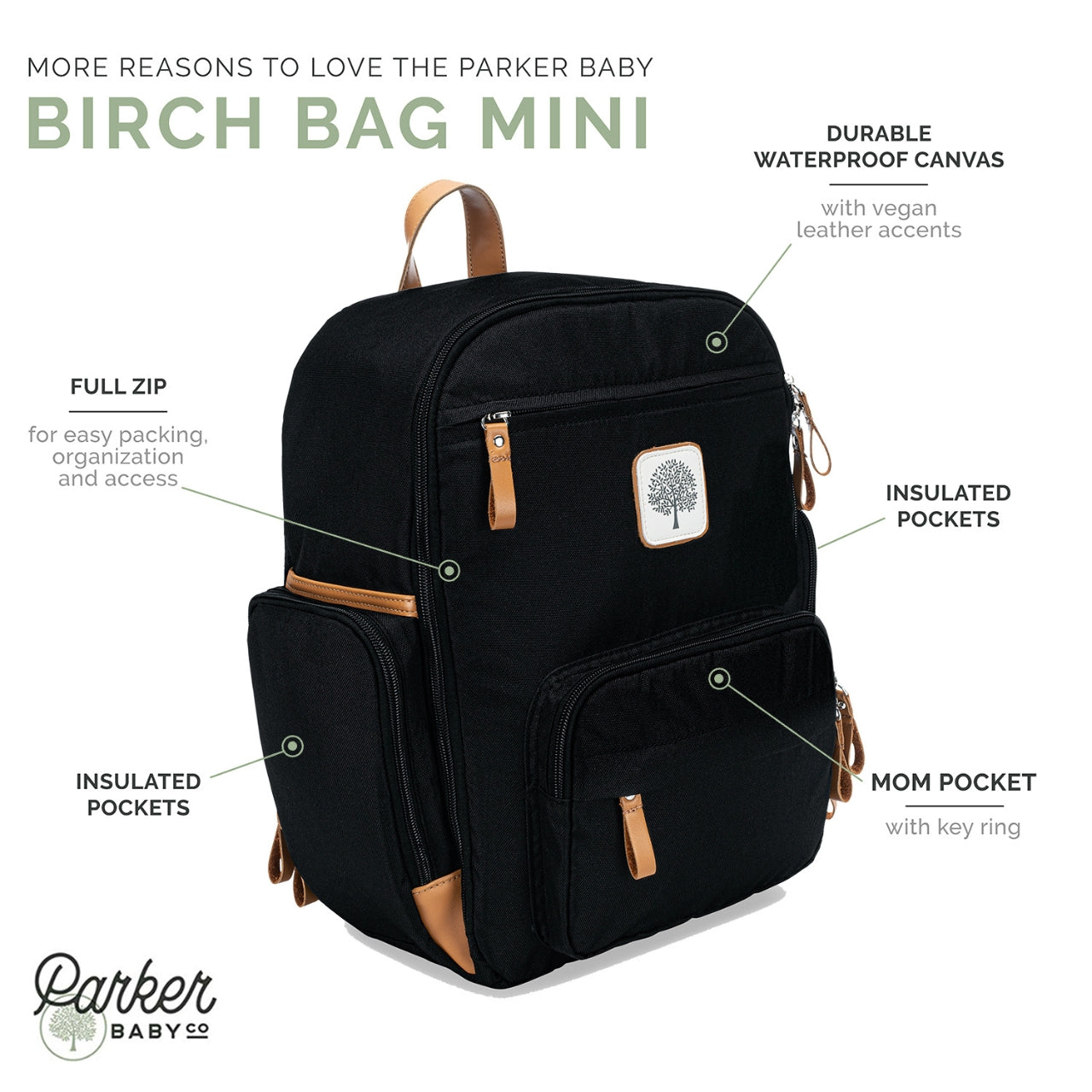 Infographic for Black Birch Bag Mini