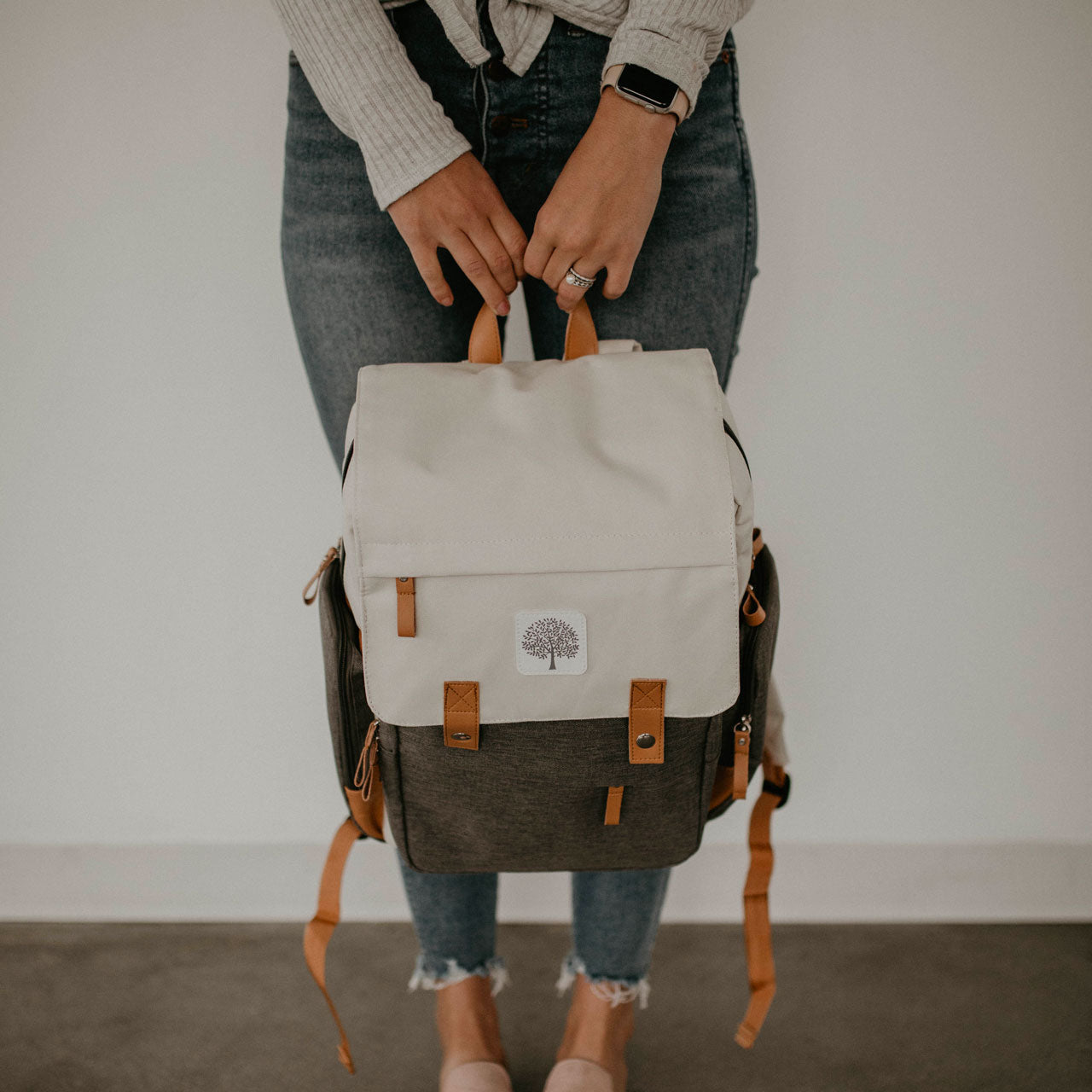 Diaper Backpack | Birch Bag - Cream | Parker Baby Co.