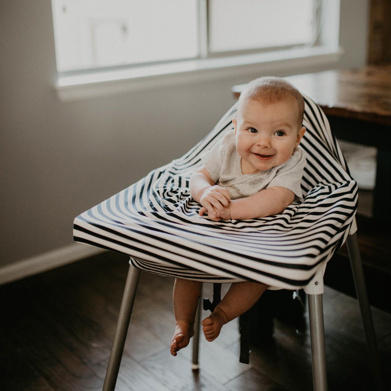  High Chair Cushion, High Chair Pad/seat Cushion/Baby High Chair  Cushion,Soft and Comfortable,Light and Breathable,Make The Baby More  Comfortable (Gray Background Stars Pattern) : Baby